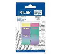 Milán Goma de borrar Nata 320 Edición Sunset, Blister 2 Unidades, Amarillo/Rosa