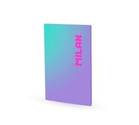 MILAN® Libreta A4 encolada, papel a líneas, 48 hojas de 95 gr/m², colección Sunset, lila