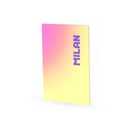 MILAN® Libreta A4 encolada, papel cuadriculado, 48 hojas de 95 gr/m², colección Sunset, amarillo