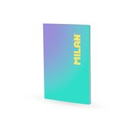 MILAN® Libreta A4 encolada, papel cuadriculado, 48 hojas de 95 gr/m², colección Sunset, turquesa