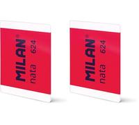 MILAN® Libreta A4 encolada, papel pautado a líneas, 48 hojas nata®, rosa (Paquete de 2)