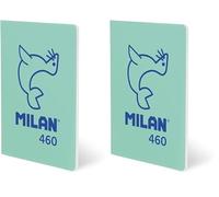MILAN® Libreta A5 grapada, papel a líneas, 24 hojas de 95 gr/m², colección 460since 1918, verde (Paquete de 2)
