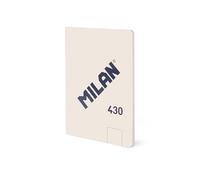MILAN® Libreta A6 encolada, 48 hojas blancas de 95 gr/m², colección 430 since 1918, beige
