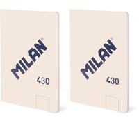 MILAN® Libreta A6 encolada, 48 hojas blancas de 95 gr/m², colección 430 since 1918, beige (Paquete de 2)