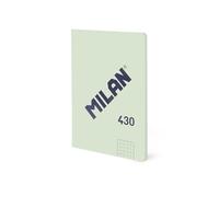 MILAN® Libreta A6 encolada, papel cuadriculado, 48 hojas de 95 gr/m², colección 430 since 1918, verde
