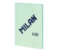 MILAN® Libreta encolada A4, cuadrícula de 5x5mm, 48 hojas A4, papel de 95 gr/m², serie 1918, verde