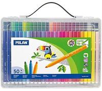 MILAN Maletín 50 rotuladores punta cónica 5 mm Multicolor