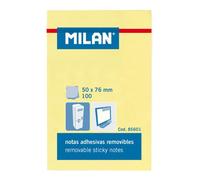 Milan - MILAN BLOC NOTAS ADHESIVAS 100 HOJAS 50X76MM AMARILLO -10U- 85601