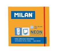 Milan - MILAN BLOC NOTAS ADHESIVAS 100 HOJAS 76X76MM NARANJA NEÓN -10U- 85435