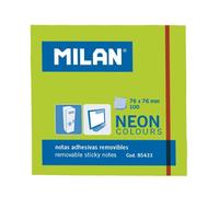 Milan - MILAN BLOC NOTAS ADHESIVAS 100 HOJAS 76X76MM VERDE NEÓN -10U- 85433