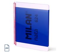 Milan nata 624 cuaderno espiral formato a4 liso - 80 hojas de 95 gr/m2