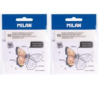 MILAN® Notas adhesivas translúcidas removibles transparentes (Paquete de 2)