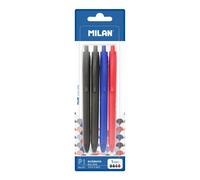 Milan p1 touch pack de 4 boligrafos de bola retractiles - punta redond