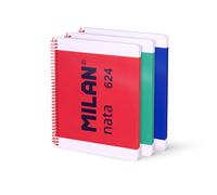 Milan® pack 3 cuadernos a4 con espiral y tapa dura, papel a líneas (