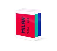 MILAN® Pack 3 libretas A4 encoladas, 48 hojas blancas de 95 gr/m², colección MILAN nata® 624 since 1918