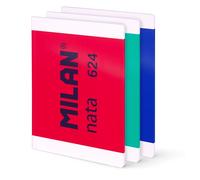 MILAN PACK 3 LIBRETAS A4 ENCOLADAS CUADRO 48H 95GR NATA 624 1918 NATA 21x29x2 Cms.