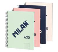 MILAN Cuadernos espiral Serie 1918 A4 cuadricula 5x5 Pack de 4