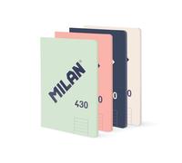 MILAN PACK 4 LIBRETAS A5 ENCOLADAS RAYADO 48H 95GR COLECC 430 191 430 14x21x2 Cms.