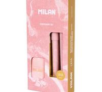 MILAN PACK BOLIGRAFO P1 + PORTAMINAS PL1 0 5MM + AFILABORRA ROSA ESCOLAR 2025 14x7x2 Cms.
