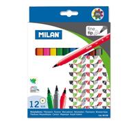Milan pack de 12 rotuladores - punta fina de 2mm - tinta al agua - lav