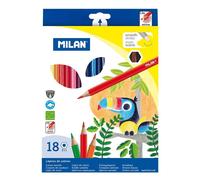 Milan pack de 18 lapices hexagonales de colores - mina 2.9mm - trazo u