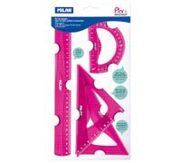 Milan pack de 4 reglas flexibles y resistentes - regla, escuadra, cart