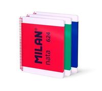MILAN PAQ/3 CUADERNO ESPIRAL A4 80H 95G LISTO COLORES SURTIDOS