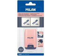 Milan Serie 1918 Afilaborra Compact con Goma de Borrar y 2 Recambios Blíster Rosa