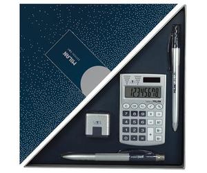 Milan silver - caja de regalo con calculadora, azul