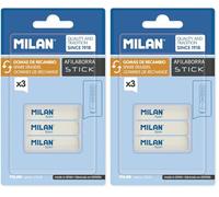 Milan Stick, Recambio para afilaborra, Tamaño Único, Blanco (Paquete de 2)