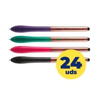 Milan stylus copper expositor de 24 boligrafos de bola retractiles - p