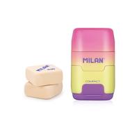 MILAN Sunset - Pack Afilaborras Compact con 2 Gomas de Recambio Incluidas. Amarillo