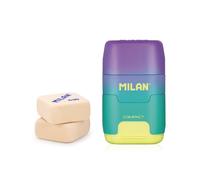 MILAN Sunset - Pack Afilaborras Compact con 2 Gomas de Recambio Incluidas. Verde