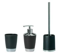 Milano Set de accesorios de baño (Plástico, Negro, 3 pzs.)