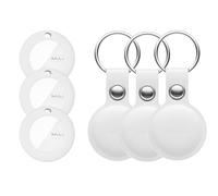 MiLi Pack 3 Trackers MITAG + Funda Cuero Llavero Blanco