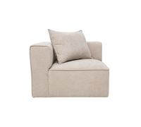 Miliboo - Módulo de esquina izquierda para sofá de tela, efecto terciopelo texturizado, color beige