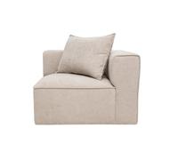 Miliboo - Módulo de esquina para sofá de tela, efecto terciopelo texturizado, color beige