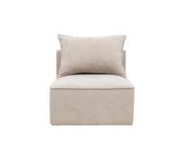 Miliboo - Módulo recto para sofá de tela, efecto terciopelo texturizado, color beige