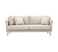 Miliboo Oslo - Sofá de 3 plazas (tejido de chenilla), color beige y metal