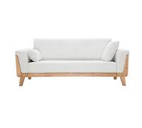 Miliboo - Sofá diseño 3 plazas Blanco Roto Patas Madera FJORD