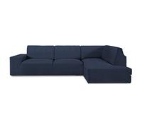 Milica Funda Elástica para Sofá Chaise Longue con Respaldo y Brazo Derecho, Tejido Superelástico Bután, Protector Antimanchas, Ajustable, Lavable, Color Azul