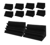 Milisten 10 Paneles Absorbentes Acústicos para Paredes de Poliuretano Negro, Relleno de Pared Fácil Instalación y Removibles para Estudio de Grabación y Control Rooms