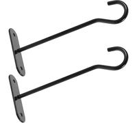 Milisten 2 Juegos Colgador de Pared para Plantas de 6 Pulgadas en Negro | ABS E Hierro, Instalación Sencilla y Soporte Firme, para Balcones, Porches y Cestas Colgantes