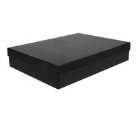 Milisten Caja de Obsequio Rectangular Negra Tamaño 32.5x23.5 Cm Caja Vacía para Envolver Regalos para Camisetas y Fiestas Tapa para Uso Versátil