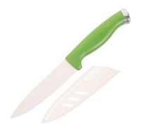 Milisten Cuchillo de Cerámica para Rebanar con Funda, Mango Plástico Verde | Uso en Cocina, Cortes Uniformes para Carnes y Vegetales , Guarda Segura con Protector
