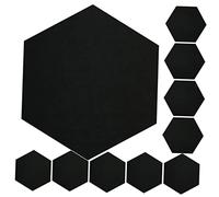 Milisten Paneles Decoración de Autoadhesivos Hexagonales Acústicos Poliéster Negro Aislamiento de Sonido, 12 Unidades en para y para Puertas y Techos Interiores