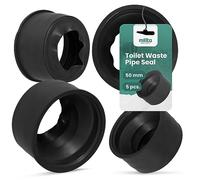 Millto - 5 juntas de goma para tubo de desagüe de 50 mm, adaptador de junta de goma, manguito para tubo de inodoro, arandela flexible, tubo de PVC, sistemas de drenaje de alcantarillado