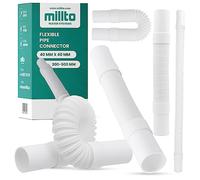 Millto™ Manguera de drenaje flexible de 32 mm de polipropileno blanco Conexión universal Manguera de conexión adecuada para todas las configuraciones ajustable