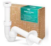 Millto Sifón Lavabo 5/4'' 32 mm Tipo Botella Válvula Desagüe Fregadero Una Cubeta Cocina Baño Polipropileno Blanco Cierre Hidráulico Antiolores Tubo Conexión Salida