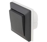 MILOS - Interruptor basculante empotrable para exterior IP44 250V con junta para piezas húmedas, color gris antracita